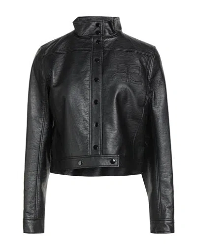 Courrèges Woman Jacket Black Size 8 Cotton, Polyurethane