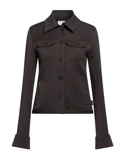 Courrèges Woman Jacket Dark Brown Size 4 Polyester, Acetate