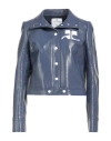 Courrèges Woman Jacket Slate Blue Size 10 Cotton, Polyurethane, Elastane In Blue