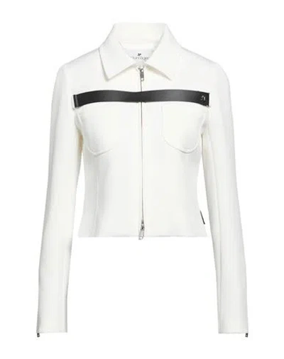 Courrèges Woman Jacket White Size 4 Polyester, Acetate, Cotton, Polyurethane