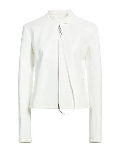 Courrèges Woman Jacket White Size 8 Cotton, Polyurethane, Elastane In Yellow