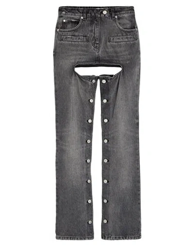 Courrèges Woman Jeans Charcoal Size 38 Cotton In Black
