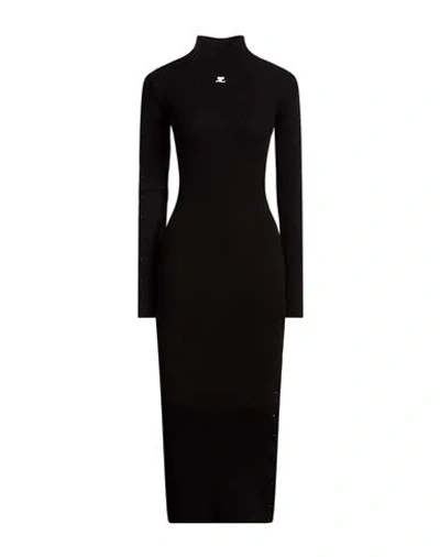 Courrèges Woman Maxi Dress Black Size M Viscose, Polyester