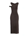 Courrèges Courreges Woman Maxi Dress Dark Brown Size 6 Viscose, Elastane In Brown