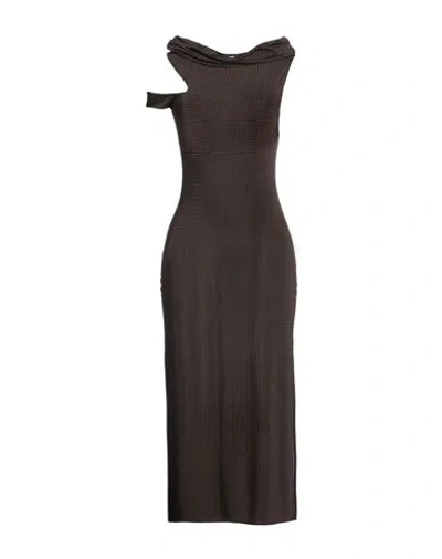 Courrèges Courreges Woman Maxi Dress Dark Brown Size 6 Viscose, Elastane
