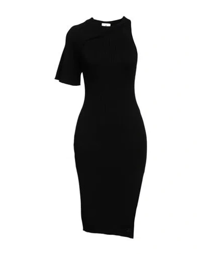 COURRÈGES COURREGES WOMAN MIDI DRESS BLACK SIZE L VISCOSE, POLYESTER