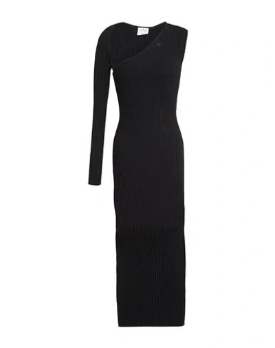 Courrèges Woman Midi Dress Black Size S Viscose, Polyester