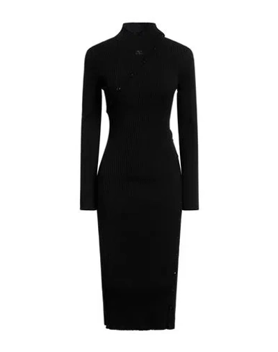 Courrèges Courreges Woman Midi Dress Black Size M Viscose, Polyester