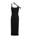Courrèges Courreges Woman Midi Dress Black Size Xs Cotton, Elastane, Polyurethane