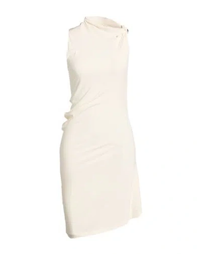 Courrèges Woman Midi Dress Cream Size 8 Viscose, Elastane In Neutral