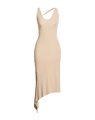 Courrèges Woman Midi Dress Sand Size 6 Viscose, Elastane In Brown
