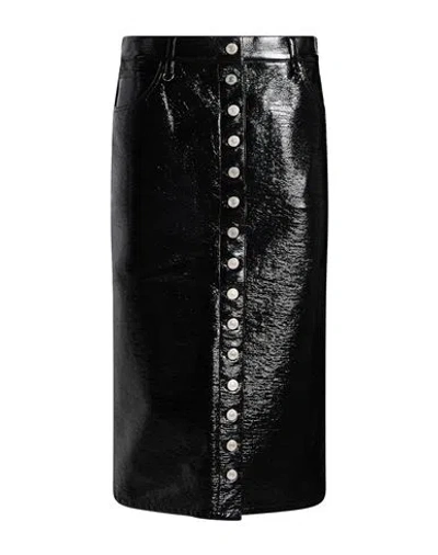 Courrèges Woman Midi Skirt Black Size 4 Cotton, Polyurethane, Elastane