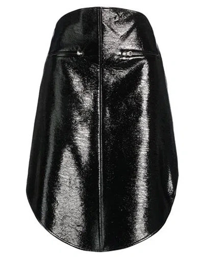 Courrèges Woman Midi Skirt Black Size 4 Cotton, Polyurethane, Elastane