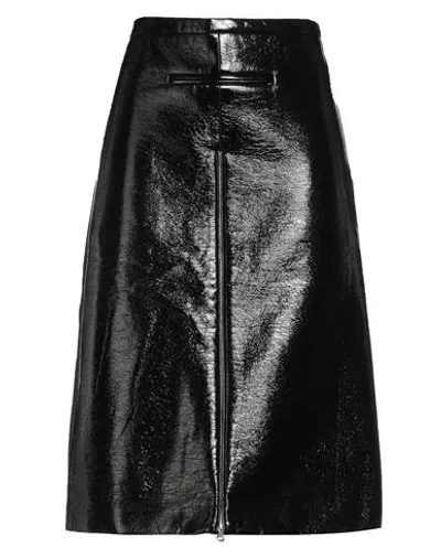 Courrèges Woman Midi Skirt Black Size 6 Cotton, Polyurethane, Elastane