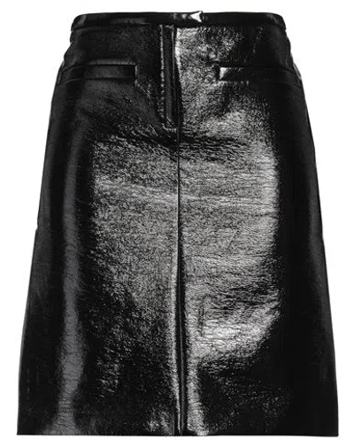 Courrèges Courreges Woman Midi Skirt Black Size 10 Cotton, Polyurethane, Elastane