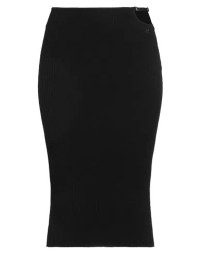 Courrèges Woman Midi Skirt Black Size M Viscose, Polyester