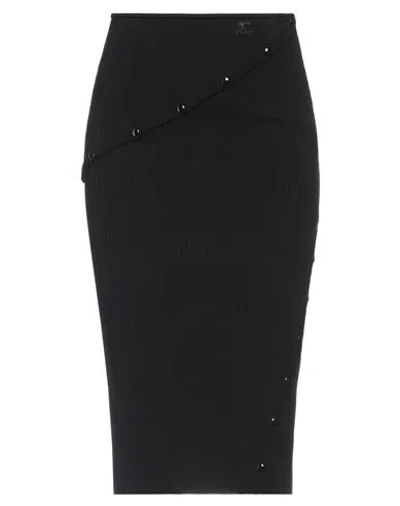 Courrèges Courreges Woman Midi Skirt Black Size M Viscose, Polyester