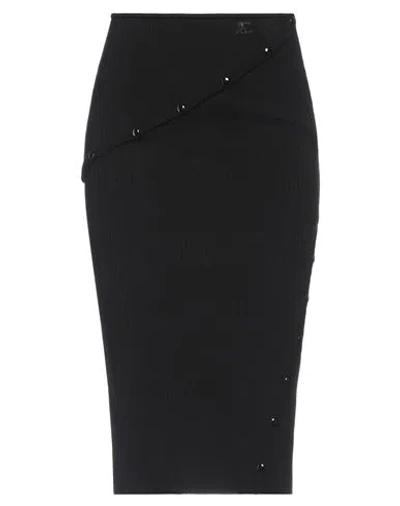 COURRÈGES COURREGES WOMAN MIDI SKIRT BLACK SIZE M VISCOSE, POLYESTER