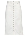 Courrèges Midi Skirt With Front Button Detailing And Back Slit In White