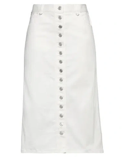 COURRÈGES COURREGES WOMAN MIDI SKIRT WHITE SIZE 8 COTTON, ELASTANE