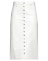 Courrèges Midi Skirt With Front Button Detailing And Back Slit In White