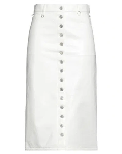 COURRÈGES COURREGES WOMAN MIDI SKIRT WHITE SIZE 8 COTTON, POLYURETHANE, ELASTANE