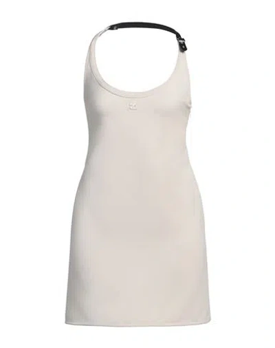 Courrèges Courreges Woman Mini Dress Beige Size 4 Polyester, Acetate