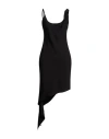 Courrèges Asymmetric Mini Dress With Dynamic Multicolor Pattern In Black