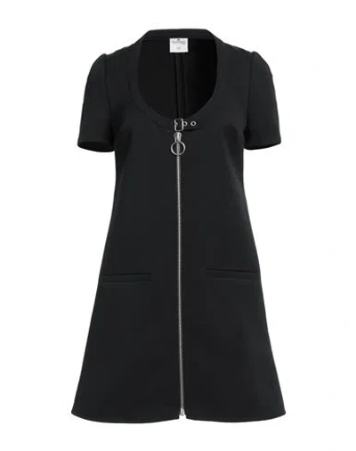 Courrèges Knee Length Dress Patch Pockets In Black