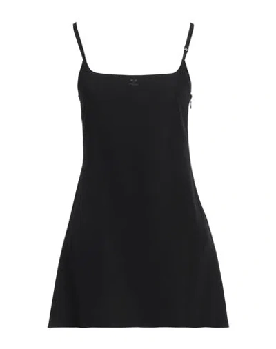 COURRÈGES COURREGES WOMAN MINI DRESS BLACK SIZE 8 VISCOSE, SILK