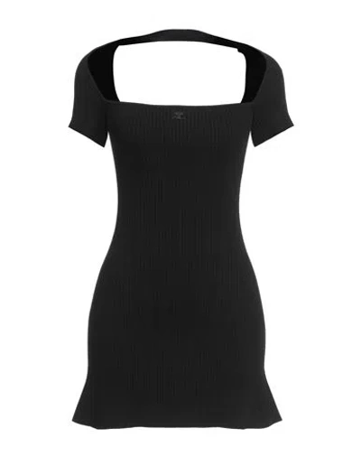 COURRÈGES COURREGES WOMAN MINI DRESS BLACK SIZE L VISCOSE, POLYESTER