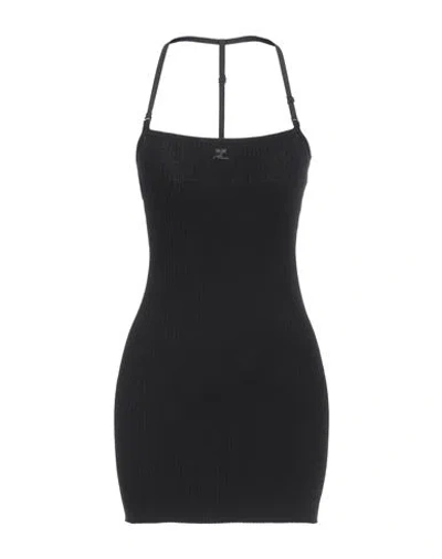 Courrèges Courreges Woman Mini Dress Black Size L Viscose, Polyester