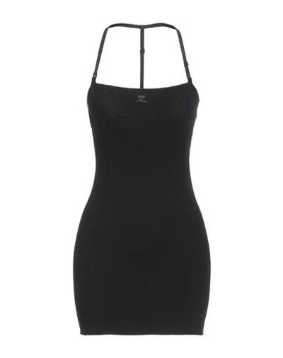 Courrèges Courreges Woman Mini Dress Black Size M Viscose, Polyester