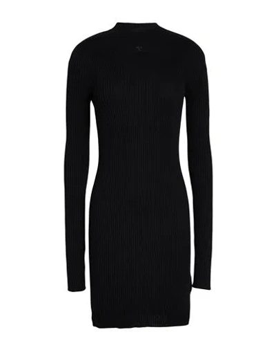 Courrèges Woman Mini Dress Black Size M Cotton, Merino Wool