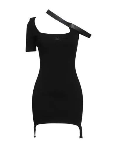 Courrèges Courreges Woman Mini Dress Black Size S Viscose, Polyester
