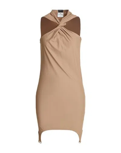 Courrèges Woman Mini Dress Camel Size Xl Polyamide, Elastane In Brown