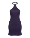 Courrèges Courreges Woman Mini Dress Purple Size L Viscose, Polyester, Cotton, Polyurethane In Purple