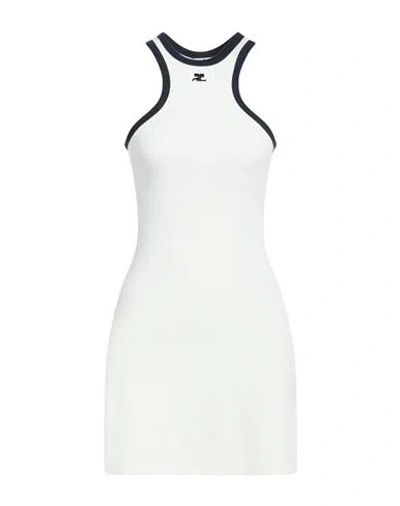 Courrèges Scuba Cotton Jersey Minidress In White