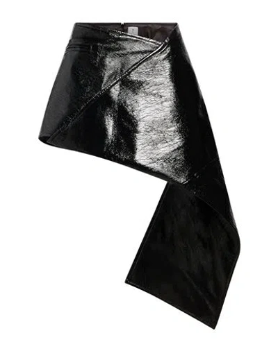 Courrèges Woman Mini Skirt Black Size 2 Cotton, Polyurethane, Elastane