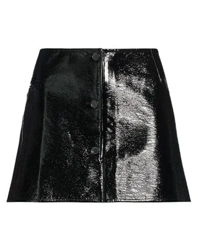 Courrèges Woman Mini Skirt Black Size 4 Cotton, Polyurethane, Elastane