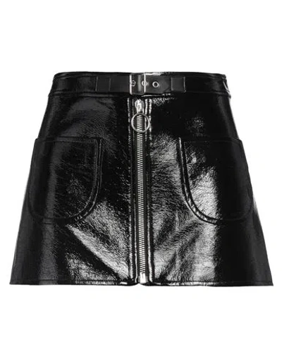 Courrèges Courreges Woman Mini Skirt Black Size 8 Cotton, Polyurethane, Elastane