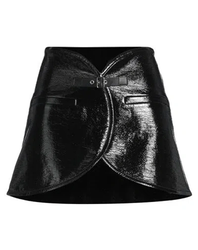 COURRÈGES COURREGES WOMAN MINI SKIRT BLACK SIZE 6 COTTON, POLYURETHANE, ELASTANE