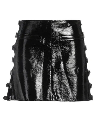 Courrèges Courreges Woman Mini Skirt Black Size 6 Cotton, Polyurethane, Elastane