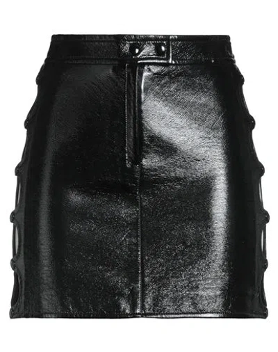 Courrèges Woman Mini Skirt Black Size 6 Cotton, Polyurethane, Elastane