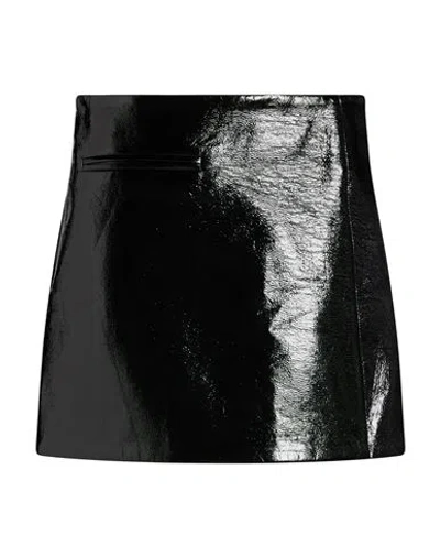 Courrèges Woman Mini Skirt Black Size 6 Cotton, Polyurethane, Elastane