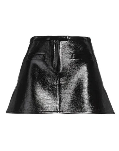 Courrèges Courreges Woman Mini Skirt Black Size 10 Cotton, Polyurethane, Elastane