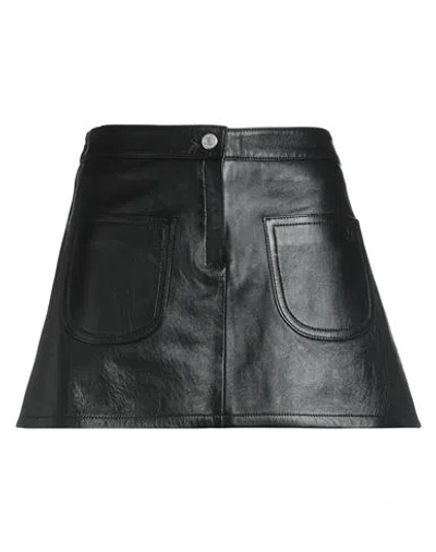 Courrèges Woman Mini Skirt Black Size 8 Lambskin