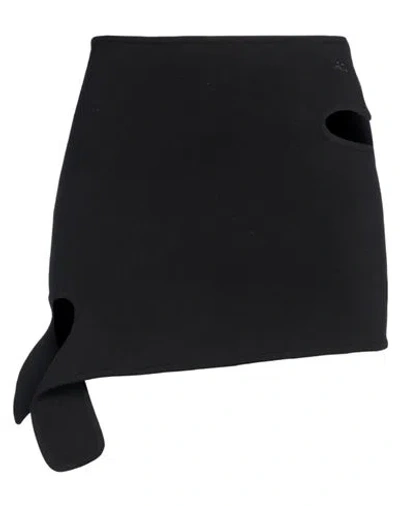 COURRÈGES COURRÈGES WOMAN MINI SKIRT BLACK SIZE L VISCOSE, POLYESTER