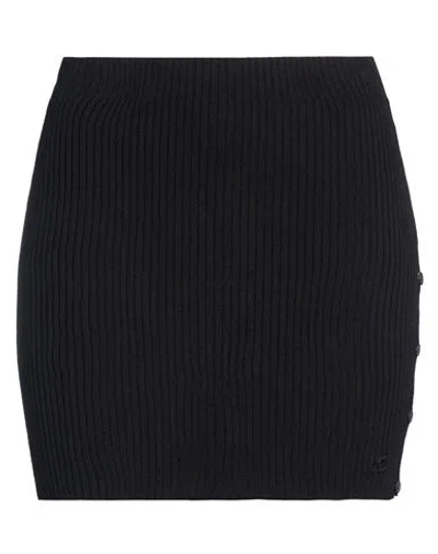 Courrèges Woman Mini Skirt Black Size M Cotton, Merino Wool