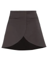 Courrèges Ellipse Black Twill Mini Skirt In Brown